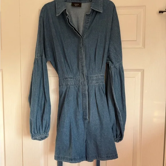 Vici Blue Denim Romper - Picture 4 of 4